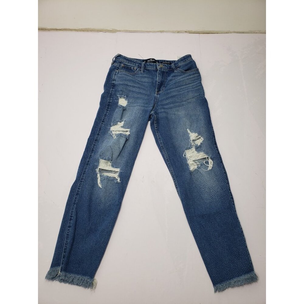 Hollister Womens High Rise Mom Vintage Stretch Blue Denim Jeans Size 7R 28W/27L